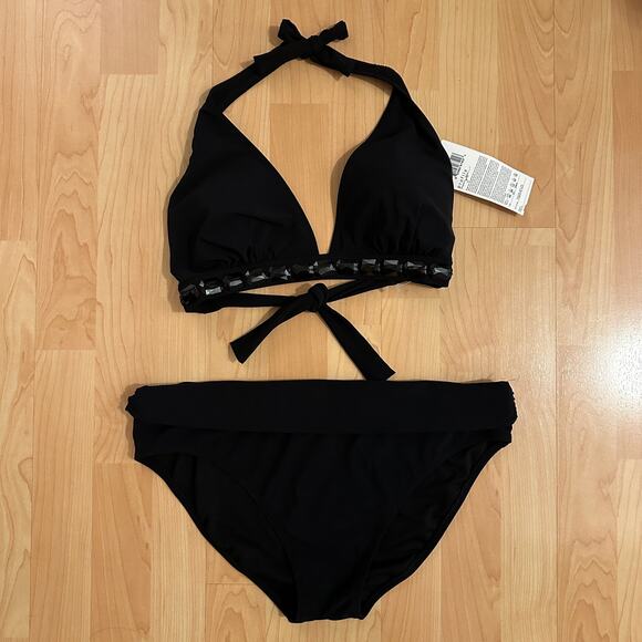 PROFILE by GOTTEX NWT Black 2 Piece Bikini Swimsuit Set – Size 14 - Picture 2 of 8